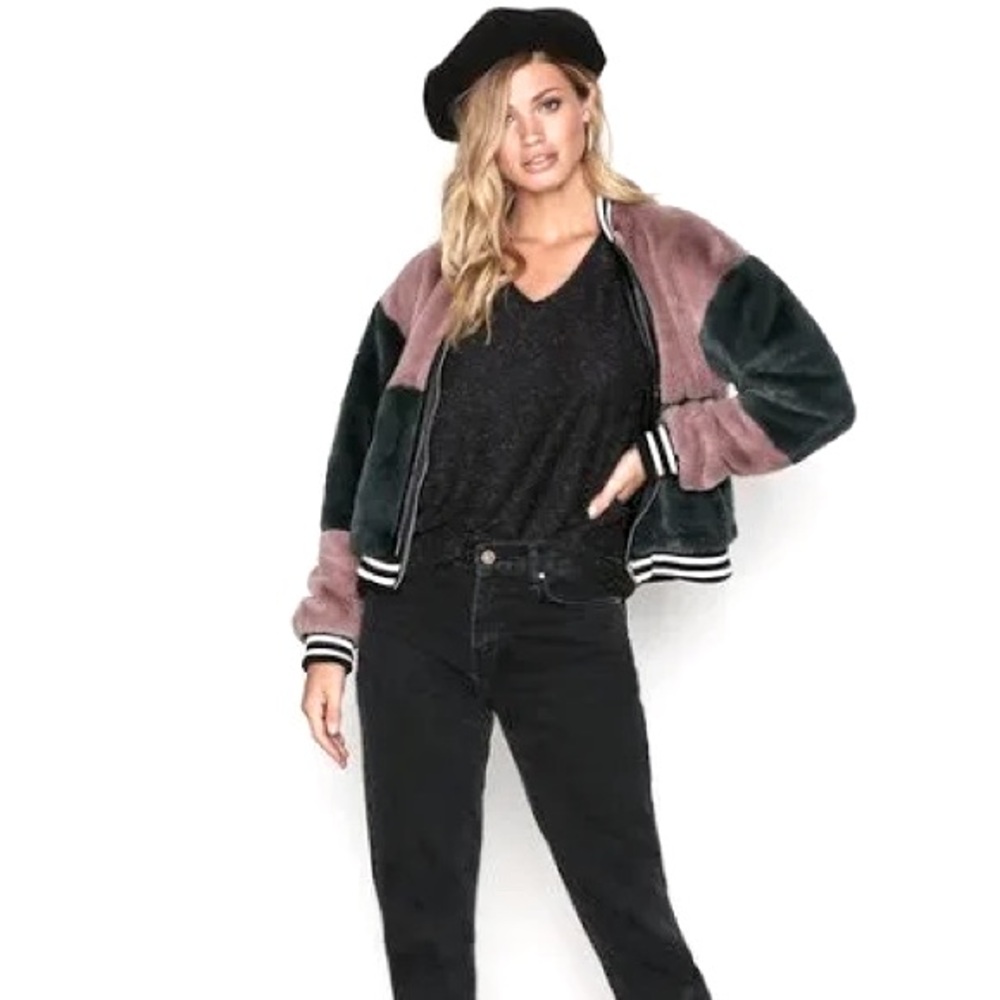 💣Noisy may | Colorblock Bomber Jacket🔥